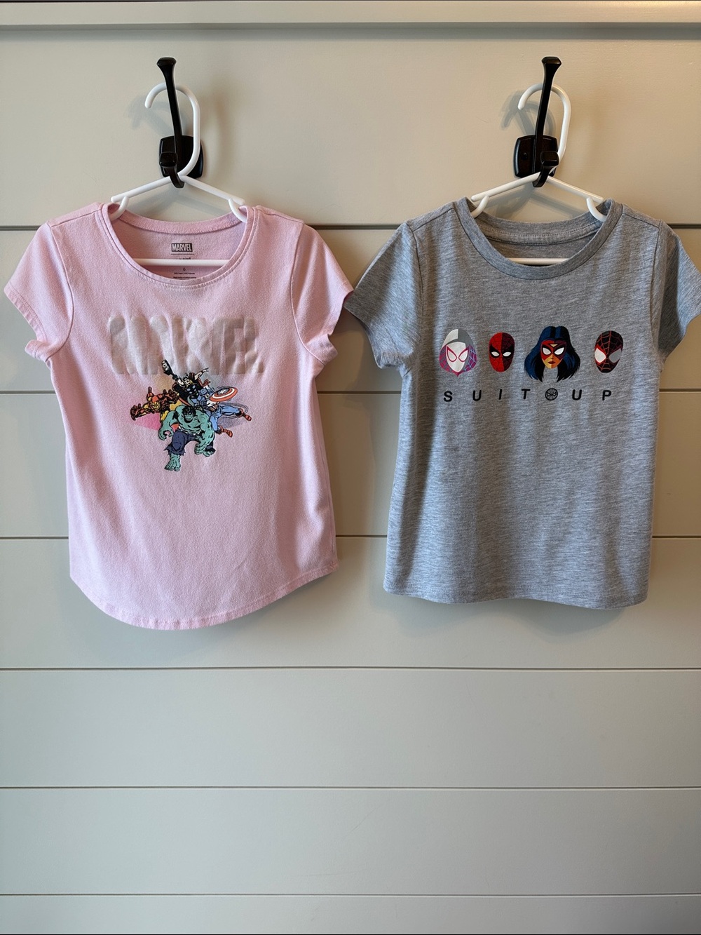 Girls marvel t shirts size 6